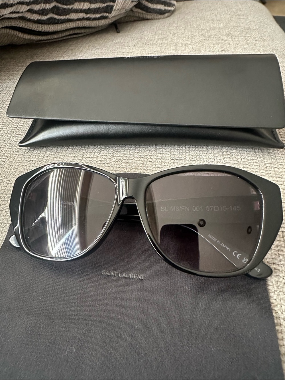 Saint Laurent Black Oval-Eye Sunglasses